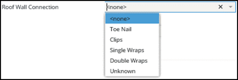 Roof Wall Connection Menu