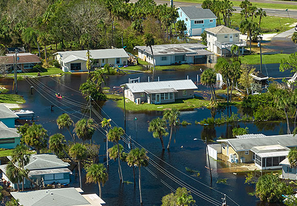 Neighborhood flooded