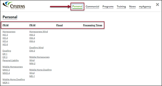 Agent site Underwriting Manuals