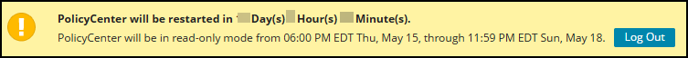 PolicyCenter’s outage message