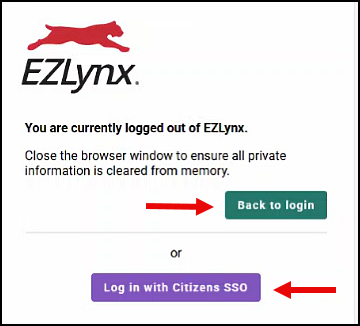 You are currently logged out of EZLynx message