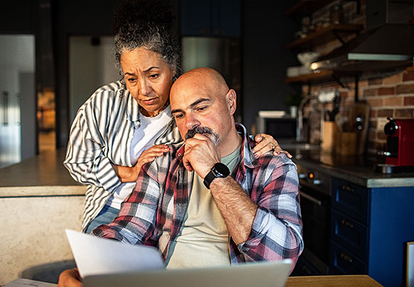 couple viewing documents