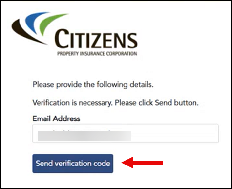 Email Address field and Send verification code button