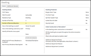 Figure 1: Dwelling screen: Number of Roomers/Boarders