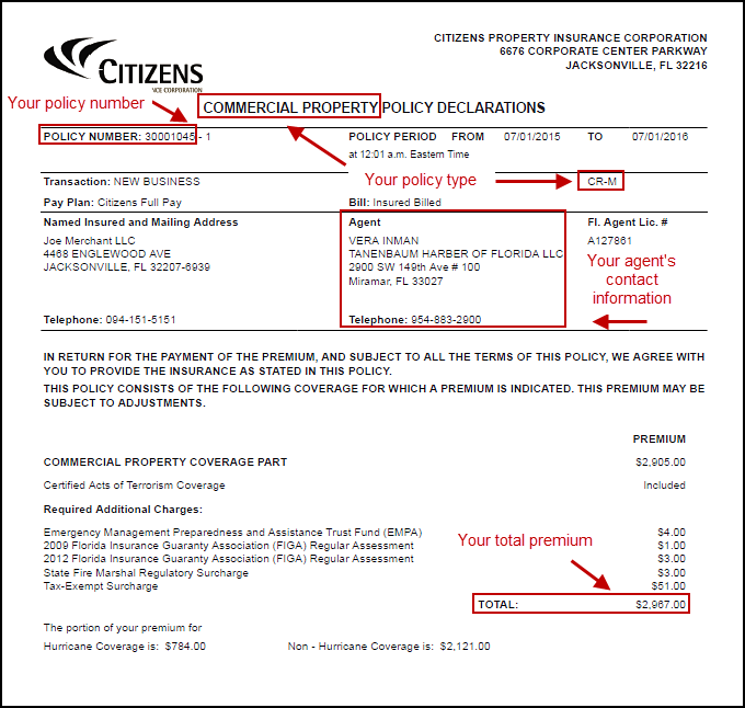 What information can I find on my policy "Declarations" page?