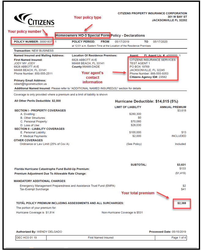 declaration page insurance